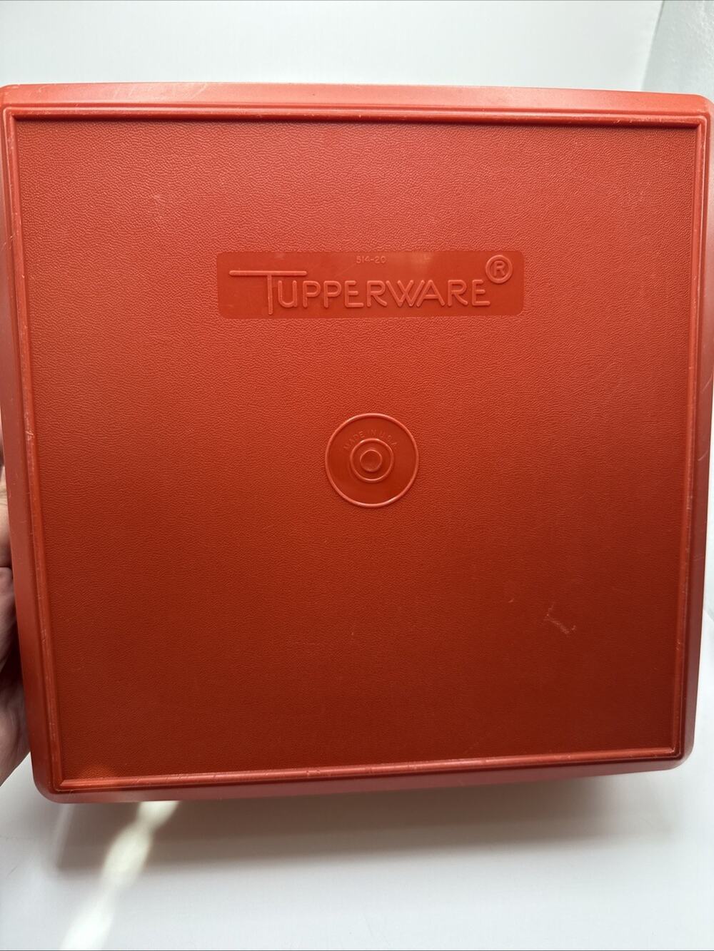 Vintage 1970s Tupperware Storage 514-20 color- Paprika with Fitting Lid